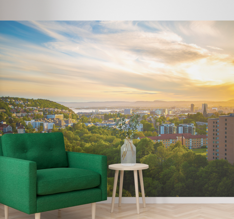 Fotomurais cidades e países vista da paisagem urbana - TenStickers