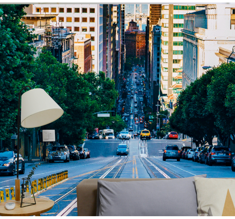 Fotomurais cidades e países vista de rua urbana - TenStickers