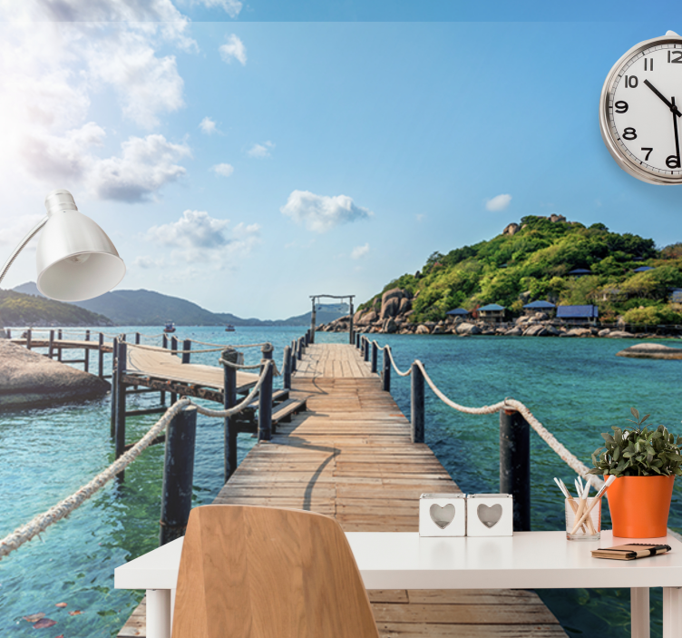 Fotomurais de paisagens caminho costeiro tranquilo - TenStickers