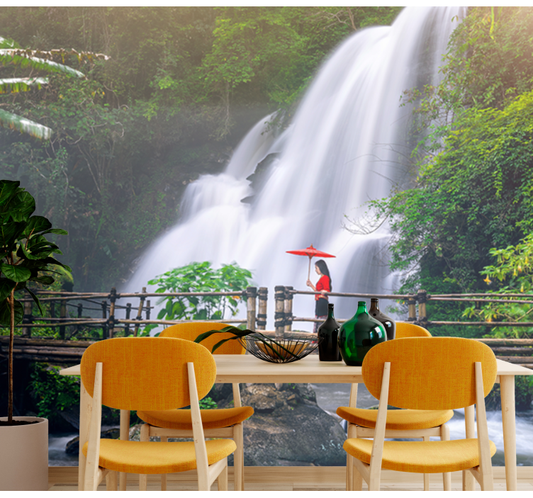 Fotomurais de paisagens cênica cachoeira serena - TenStickers