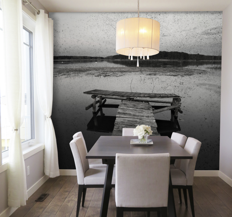 Fotomurais de paisagens reflexos cênicos no píer - TenStickers