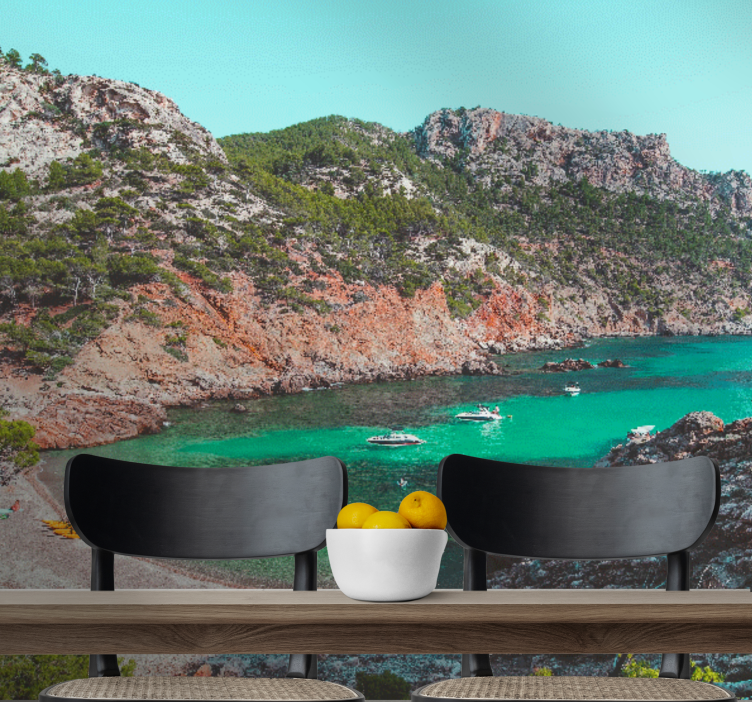 Fotomurais de paisagens vista da praia cove - TenStickers