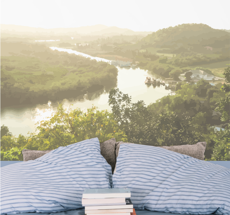 Fotomurais de paisagens vista do rio sereno - TenStickers