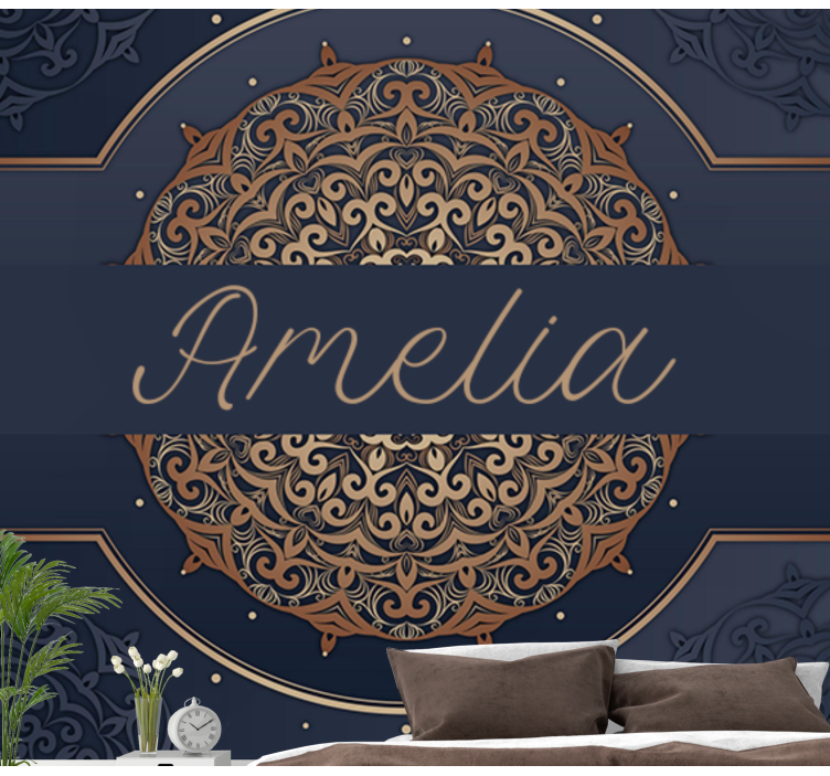 Murais de Parede Mandala elegante com texto personalizado - TenStickers