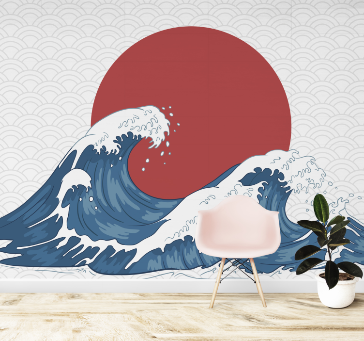 Murais de Parede Onda japonesa vintage água do mar - TenStickers