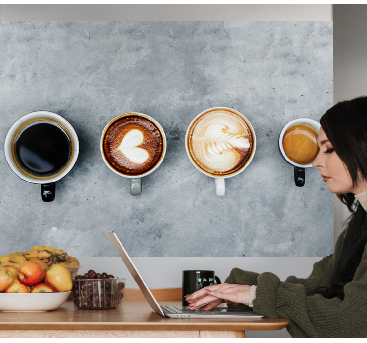 Murais de Parede Quatro cafés diferentes - TenStickers
