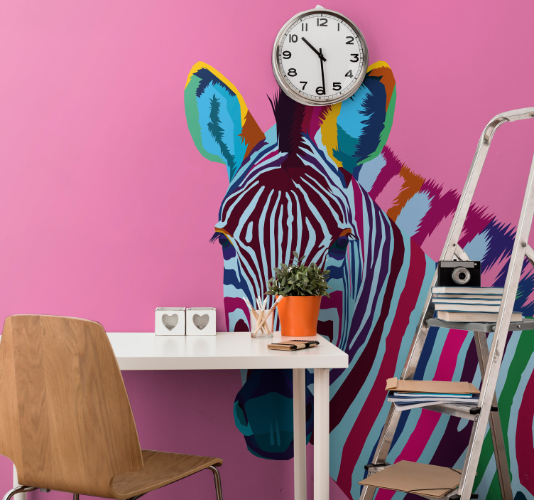 Murais de Parede Zebra pop art - TenStickers