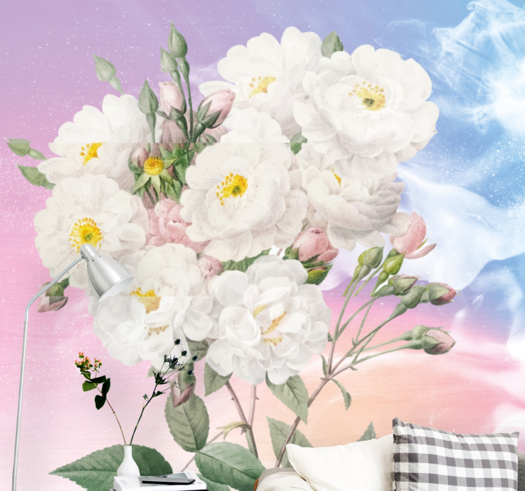 Fotomurais flores arranjo floral branco - TenStickers