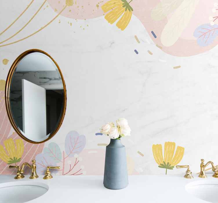 Fotomurais flores com acentos de padrão floral - TenStickers