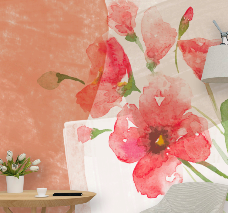 Fotomurais flores em design de aquarela floral - TenStickers
