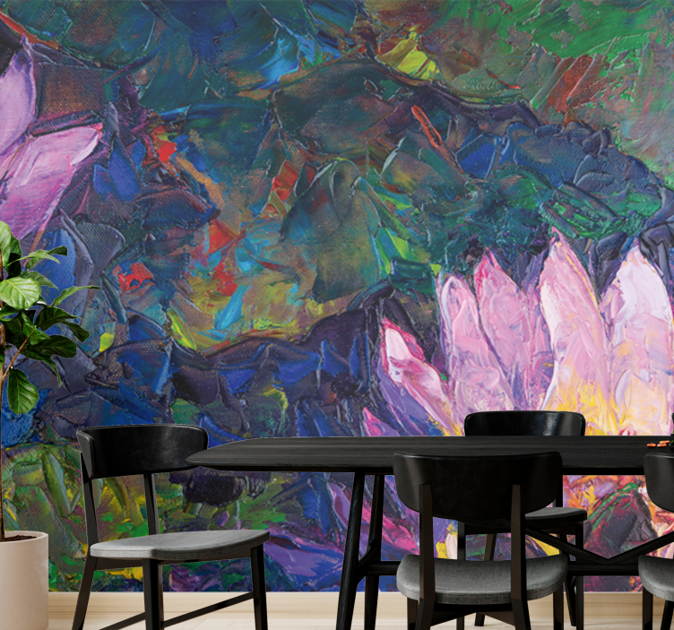 Fotomurais flores flor de lótus abstrata - TenStickers