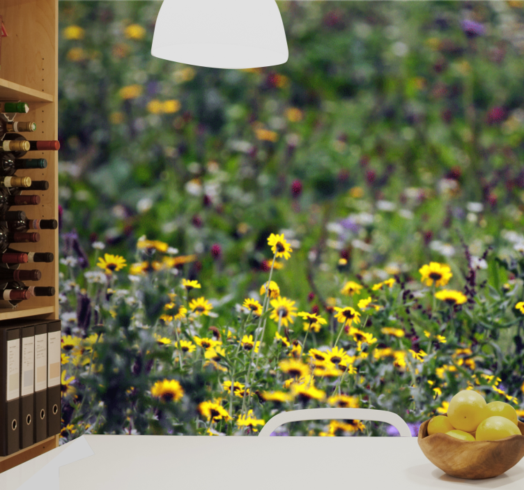 Fotomurais flores flores do campo ensolarado - TenStickers