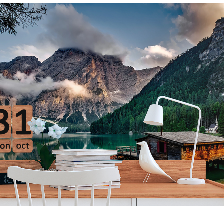 Fotomurais de paisagens Bela casa nas montanhas - TenStickers