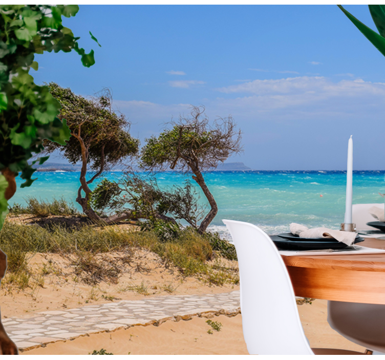 Fotomurais de paisagens Caminho branco para a praia - TenStickers