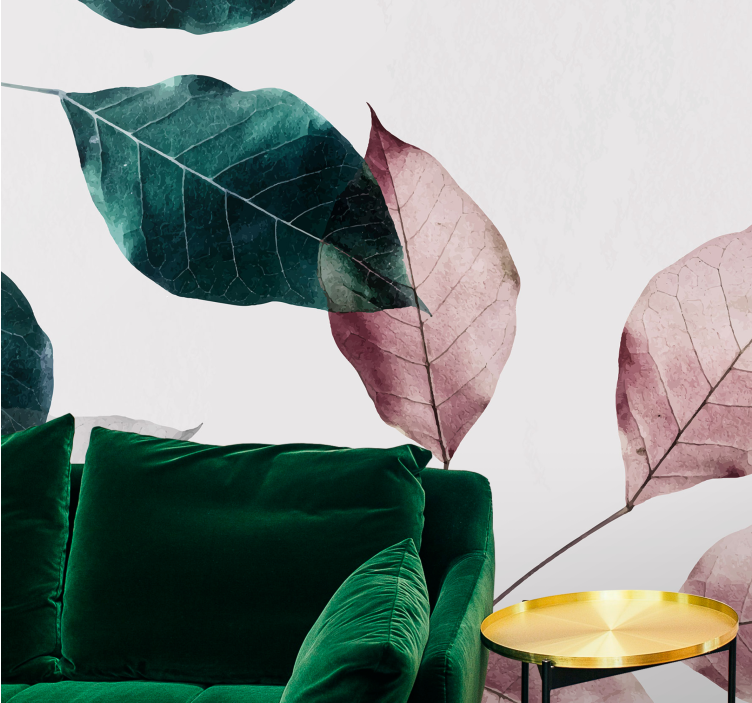 Fotomurais de paisagens Galhos de árvore minimalistas com folhas - TenStickers