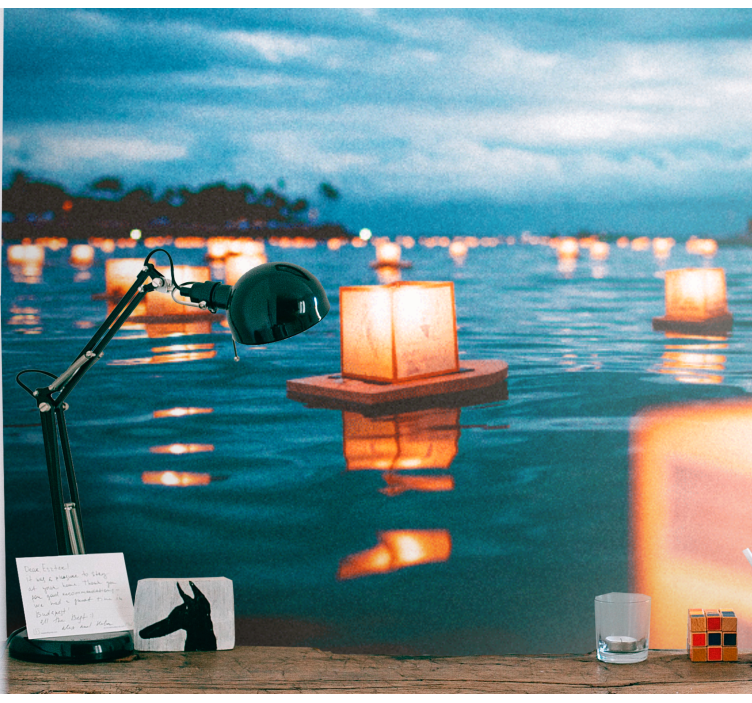 Fotomurais de paisagens Lanternas acima da água - TenStickers