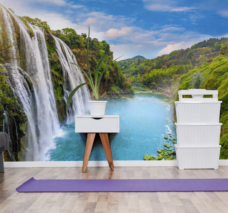 Fotomurais de paisagens Rio cachoeira - TenStickers