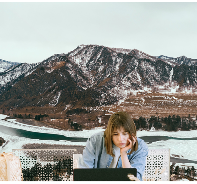 Fotomurais de paisagens Topo da montanha nevada - TenStickers