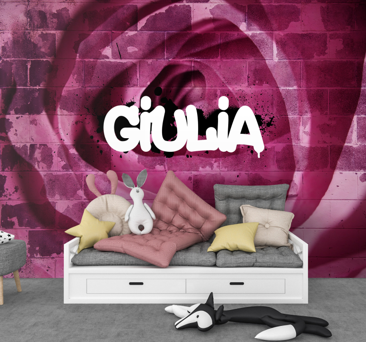 Fotomurais flores Grafite floral personalizado - TenStickers