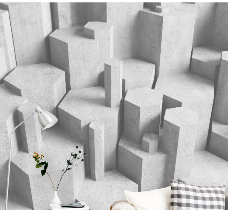 Fotomurais texturas e padrões formas geométricas de concreto - TenStickers