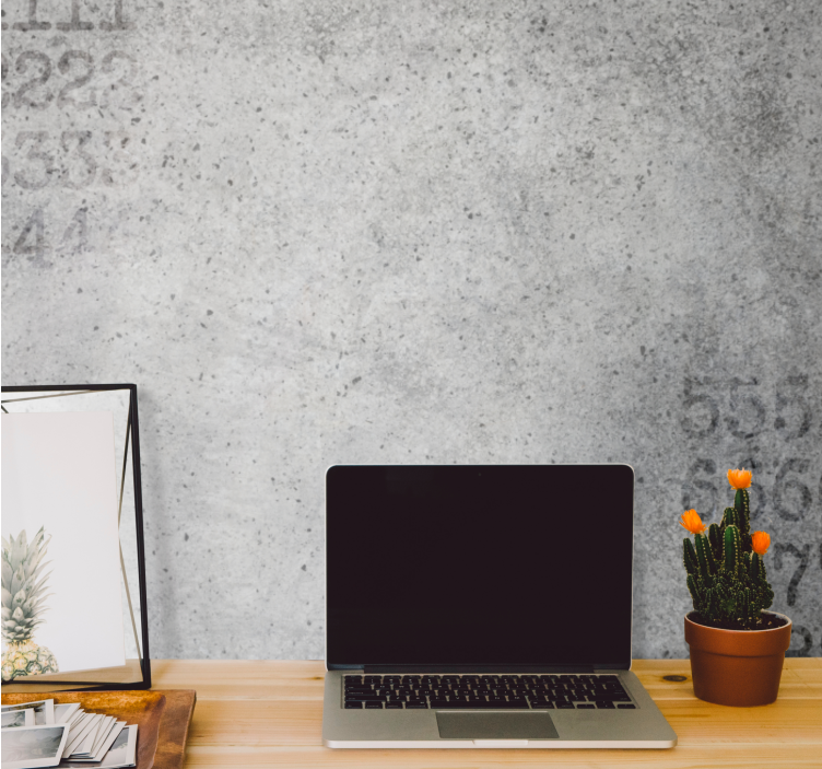 Mural de parede pedra fundo com padrão de concreto - TenStickers