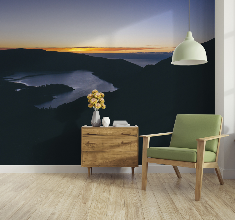 Mural de parede Lago de fogo ao amanhecer - TenStickers