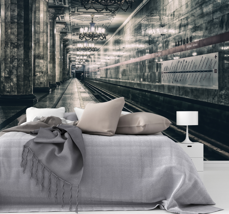 Exclusivo mural de parede decorativo da plataforma do metro - TenStickers