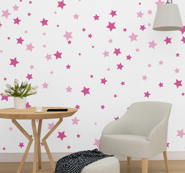 fotomural rosa de estrelas cadentes - TenStickers