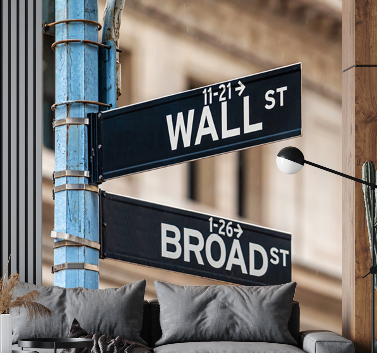 Fotomurais cidades e países Placa de new york wall street - TenStickers