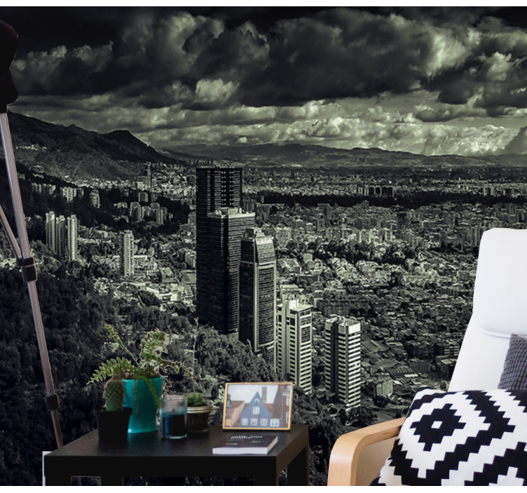 Fotomurais cidades e países Vistas para a cidade de bogotá em bai - TenStickers