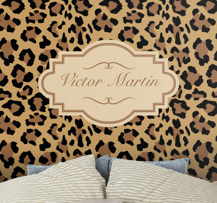 fotomural de parede personalizado com estampa de leopard - TenStickers