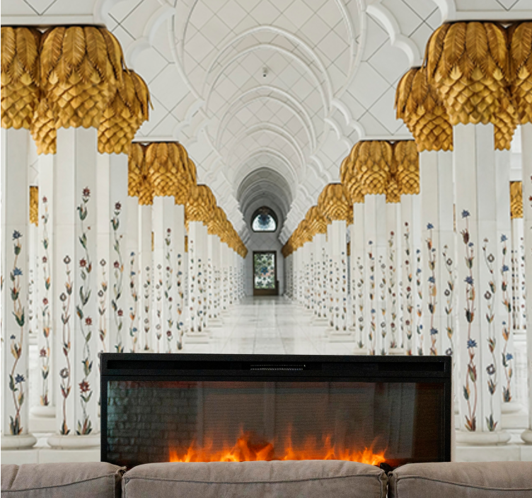 Mural africano foyer de colunas majestosas - TenStickers