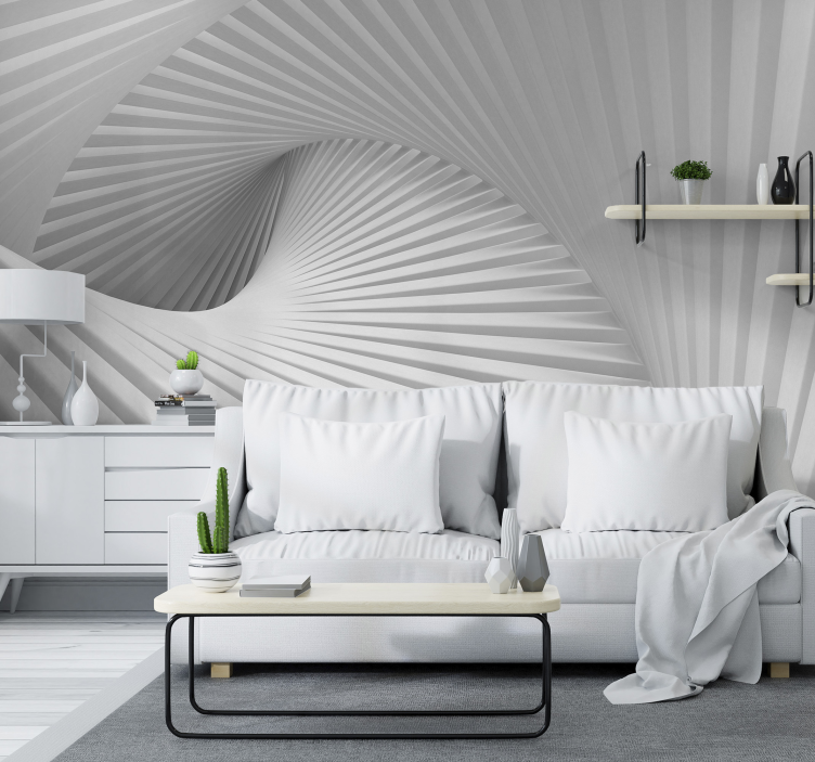 Fotomural de parede 3d ondas de degraus - TenStickers