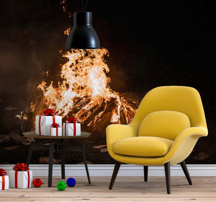 Mural de parede abstrato cena de fogo flamejante - TenStickers