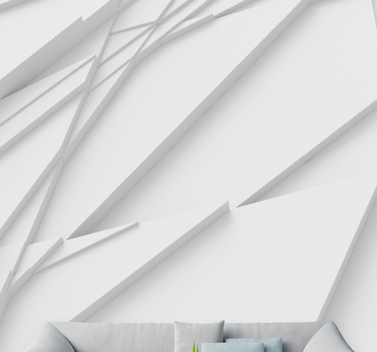 Mural de parede abstrato com padrões geométricos camadas - TenStickers