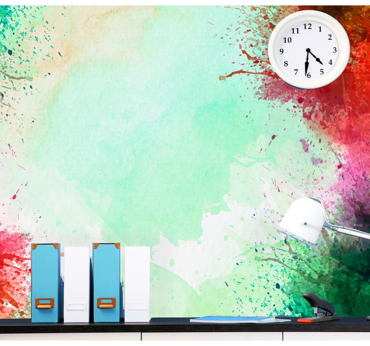 Mural de parede abstrato motivos de salpicos coloridos - TenStickers