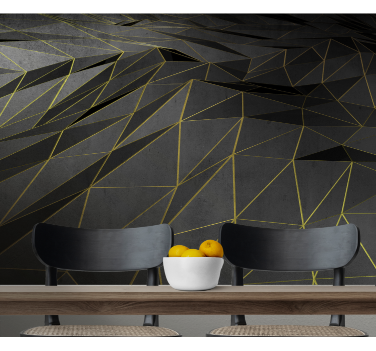 Mural de parede abstrato padrão de linhas geométricas - TenStickers