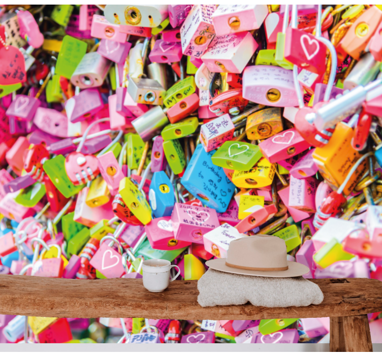 Mural de parede amor fechaduras coloridas - TenStickers