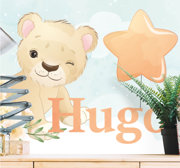 Mural de parede animais personagem leão fofo - TenStickers