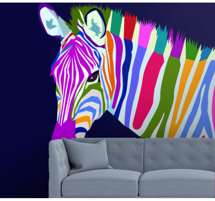 Mural de parede animais zebra multicolorida - TenStickers