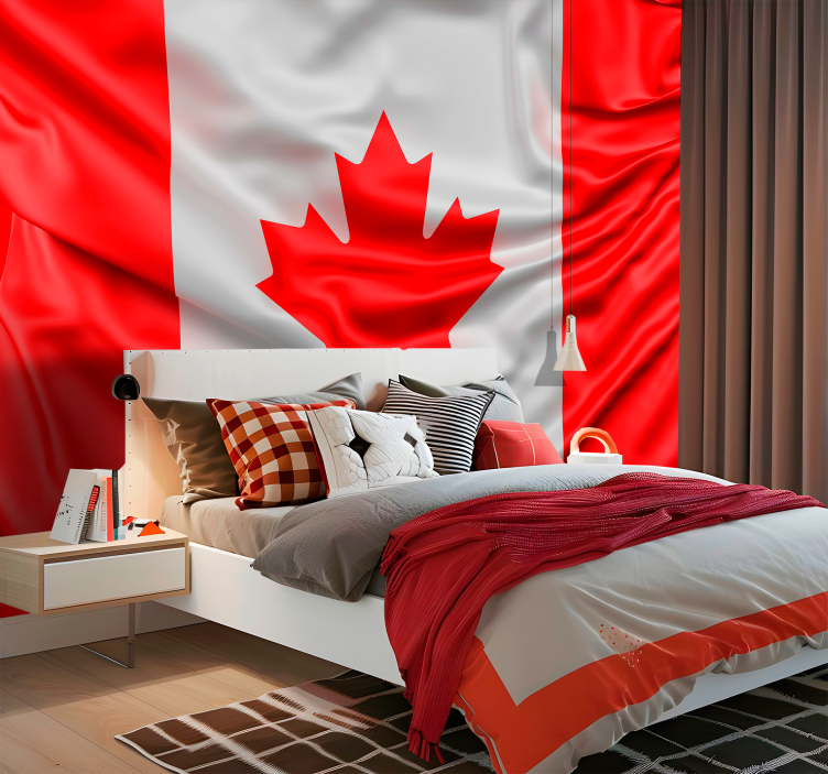 Mural de parede bandeira canadense de outros lugares - TenStickers