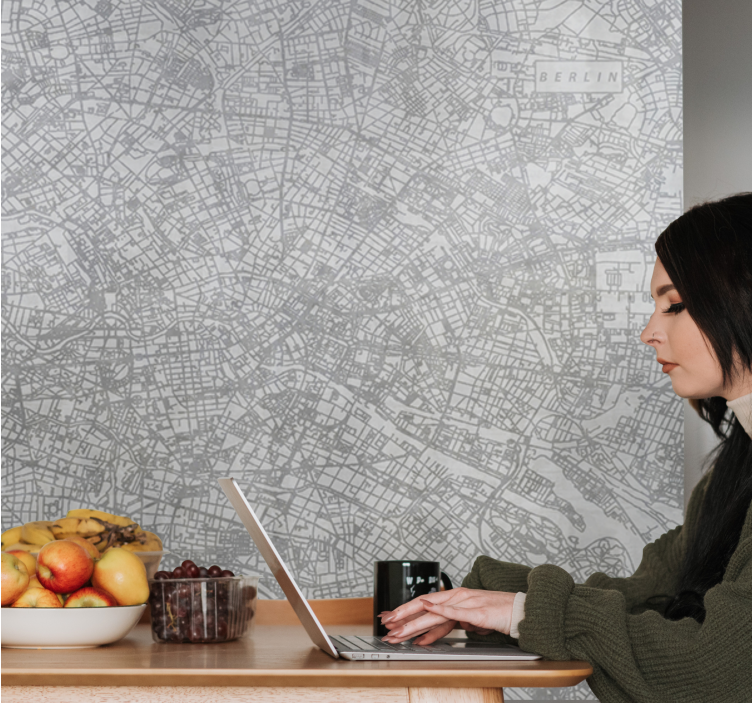 Mural de parede berlim mapa detalhado de berlim - TenStickers