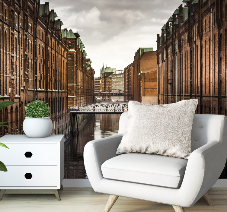 Mural de parede Berlim vista histórica do canal - TenStickers