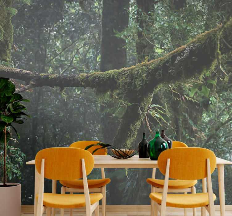 Mural de parede bosques copas verdes luxuriantes - TenStickers