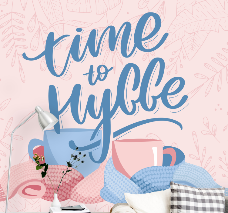 Mural de parede com frases hora de hygge - TenStickers