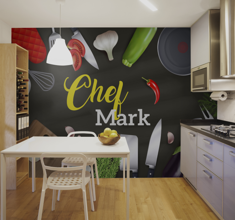 Mural de parede com frases opção de personalização do chef - TenStickers