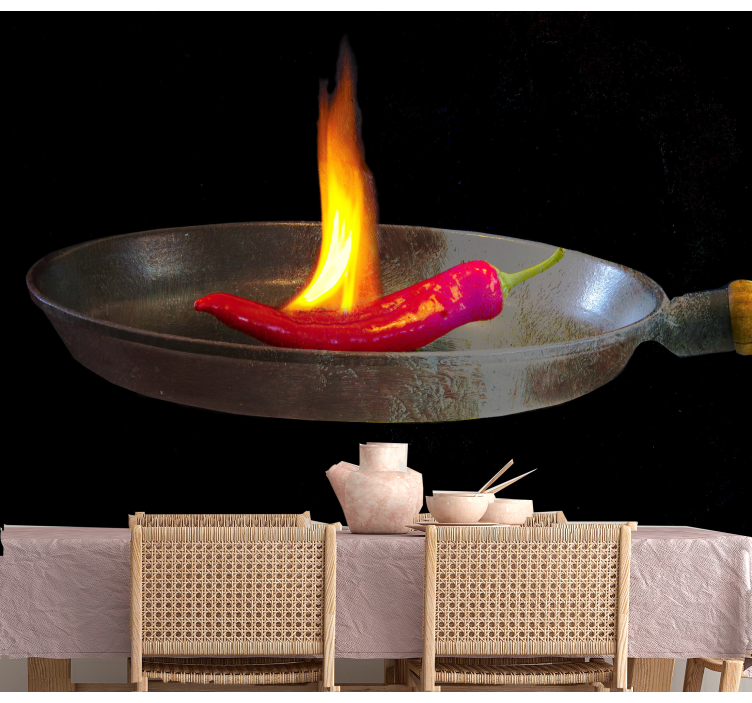 Mural de parede cozinha pimenta picante - TenStickers