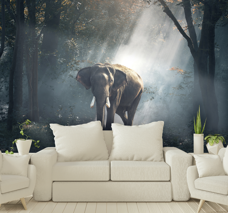 Fotomural elefante na floresta - TenStickers