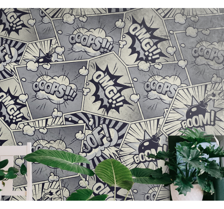 Mural de parede de arte urbana efeitos sonoros cômicos - TenStickers