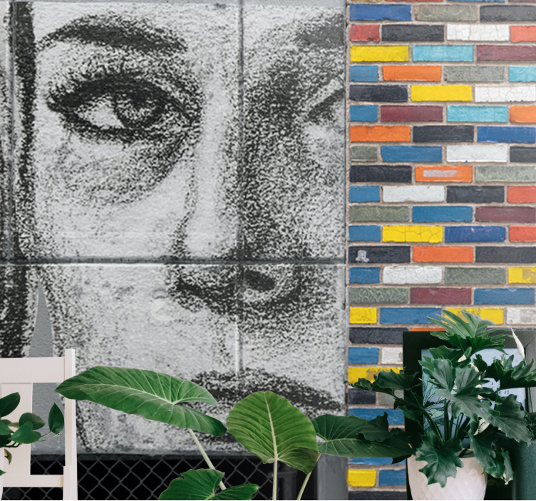 Mural de parede de arte urbana retrato urbano Único - TenStickers